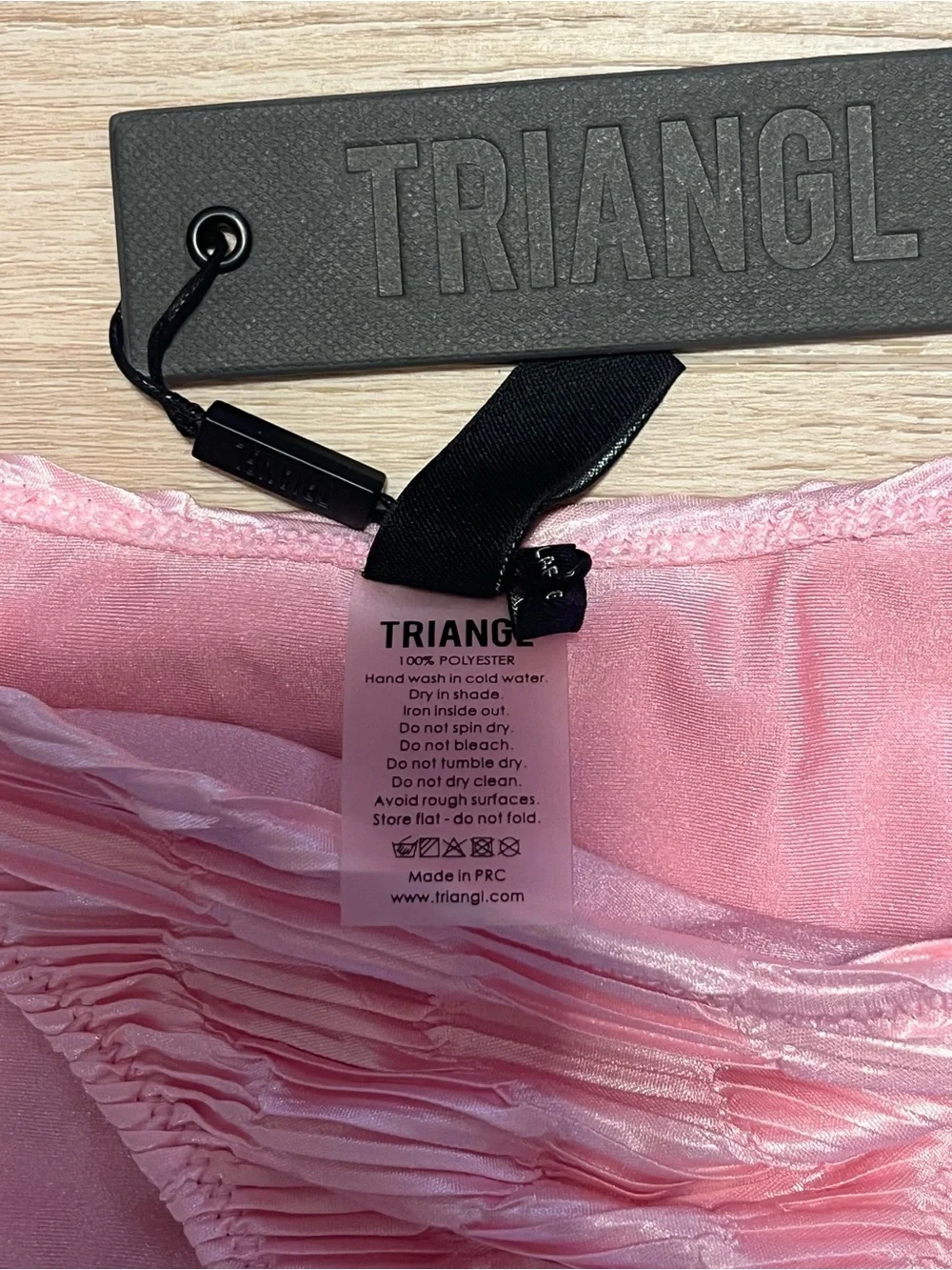 TRIANGL Pink Textured Bikini Bottom Swimwear NWT Size Large Beach Resort